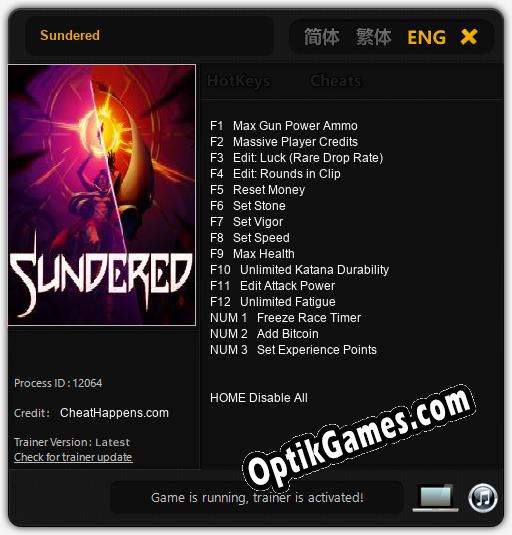 Trainer for Sundered [v1.0.2]