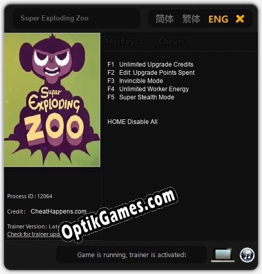 Super Exploding Zoo: Trainer +5 [v1.9]