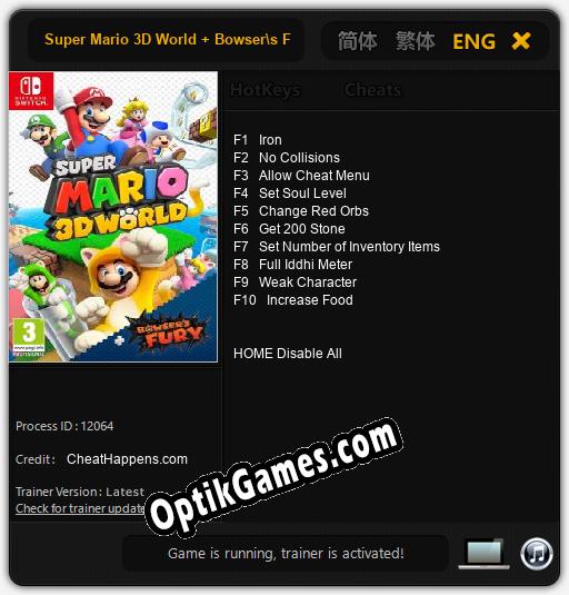 Trainer for Super Mario 3D World + Bowsers Fury [v1.0.9]