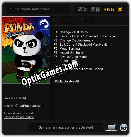 Super Panda Adventures: TRAINER AND CHEATS (V1.0.94)