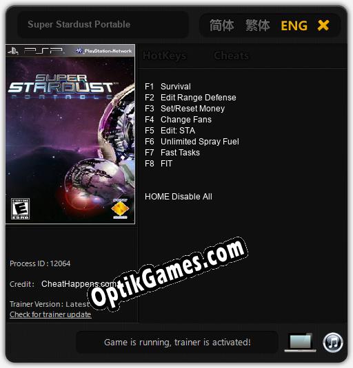 Super Stardust Portable: TRAINER AND CHEATS (V1.0.25)