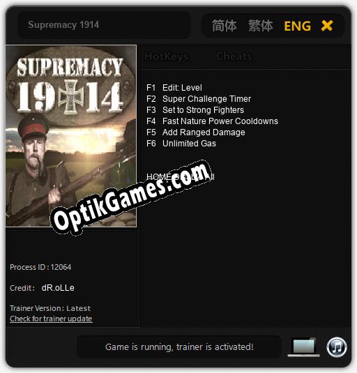 Supremacy 1914: TRAINER AND CHEATS (V1.0.11)