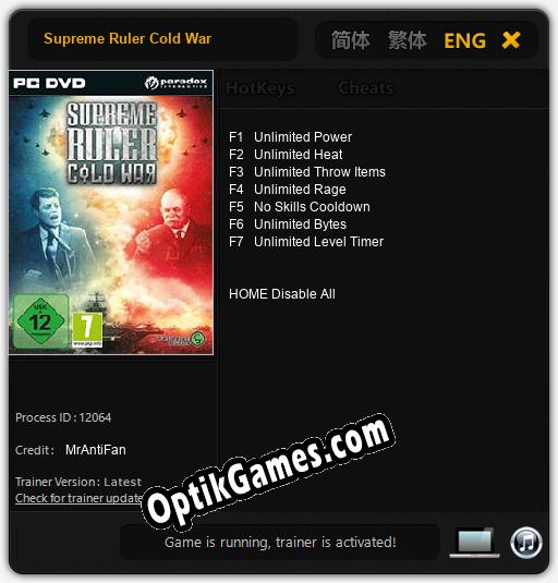 Supreme Ruler Cold War: TRAINER AND CHEATS (V1.0.77)