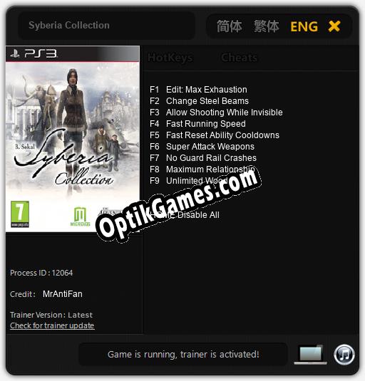 Trainer for Syberia Collection [v1.0.5]