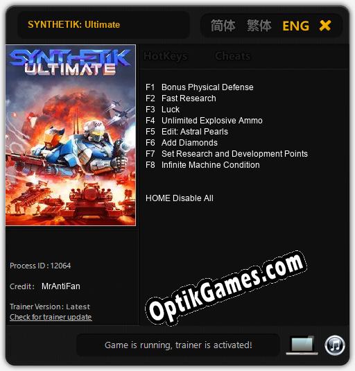 Trainer for SYNTHETIK: Ultimate [v1.0.7]