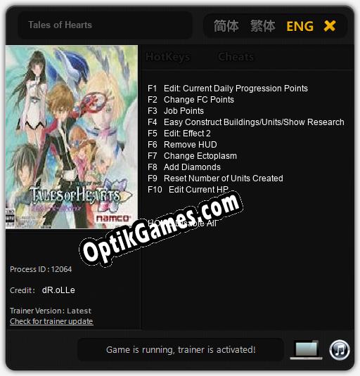 Tales of Hearts: Trainer +10 [v1.4]