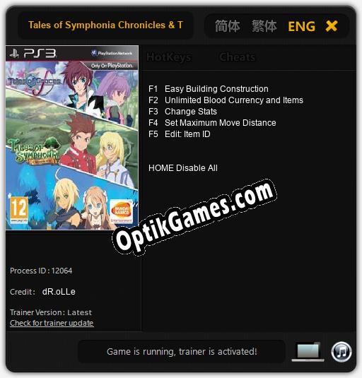 Tales of Symphonia Chronicles & Tales of Graces F Games Compilation: Trainer +5 [v1.8]