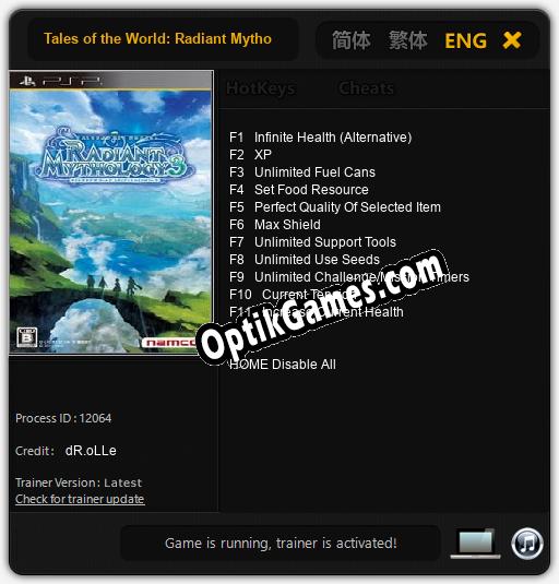 Tales of the World: Radiant Mythology 3: Trainer +11 [v1.6]