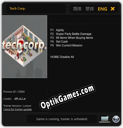 Tech Corp.: TRAINER AND CHEATS (V1.0.34)