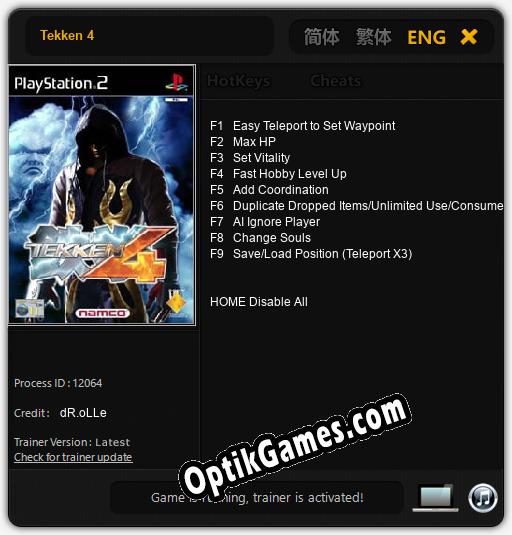 Trainer for Tekken 4 [v1.0.7]