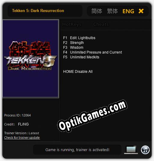 Trainer for Tekken 5: Dark Resurrection [v1.0.5]
