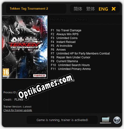 Tekken Tag Tournament 2: Cheats, Trainer +11 [FLiNG]