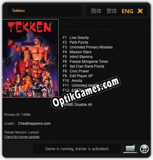 Trainer for Tekken [v1.0.8]
