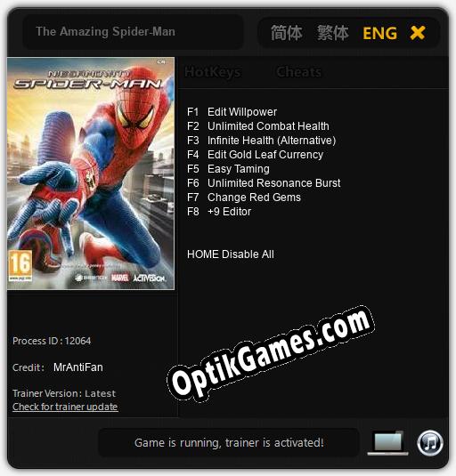 Trainer for The Amazing Spider-Man [v1.0.3]