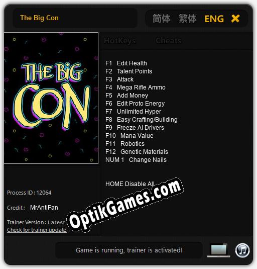 Trainer for The Big Con [v1.0.4]