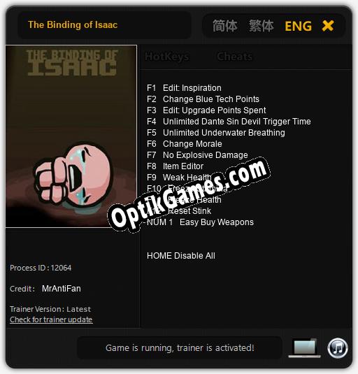 The Binding of Isaac: Trainer +13 [v1.1]