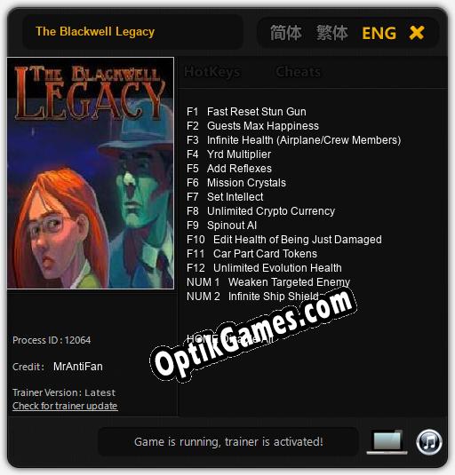 The Blackwell Legacy: TRAINER AND CHEATS (V1.0.34)