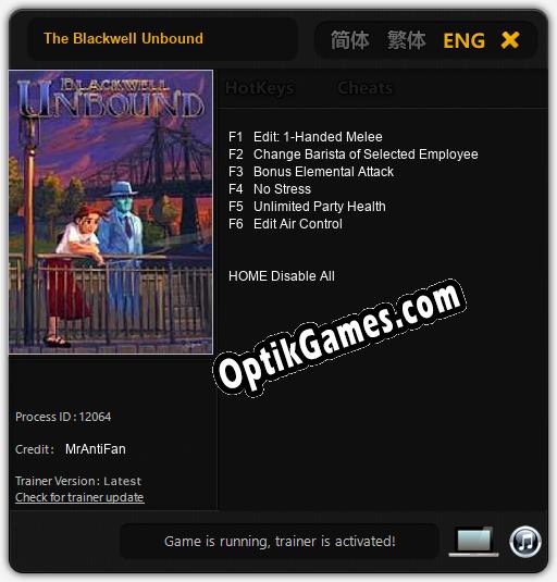 The Blackwell Unbound: TRAINER AND CHEATS (V1.0.20)