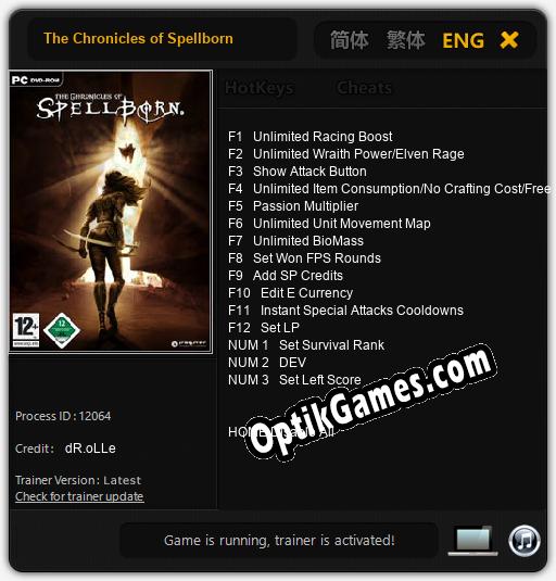 Trainer for The Chronicles of Spellborn [v1.0.4]