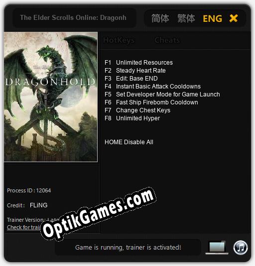 Trainer for The Elder Scrolls Online: Dragonhold [v1.0.3]