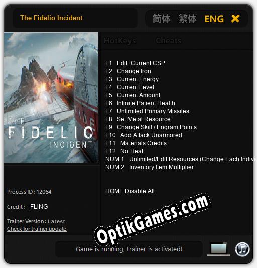 The Fidelio Incident: TRAINER AND CHEATS (V1.0.3)