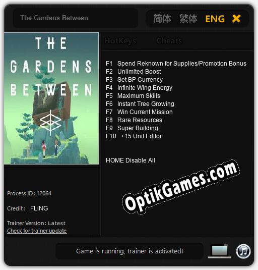 Trainer for The Gardens Between [v1.0.4]