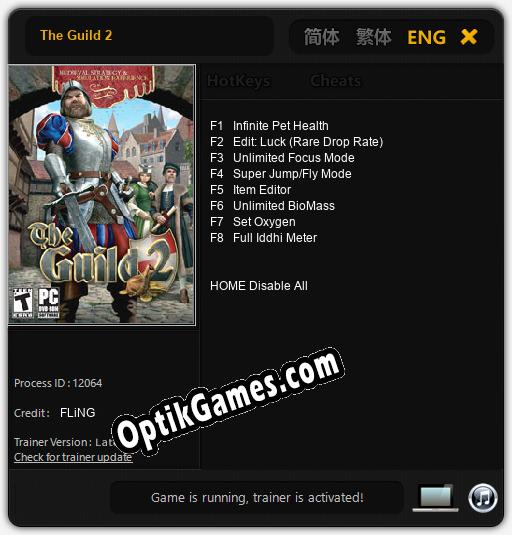 The Guild 2: Cheats, Trainer +8 [FLiNG]