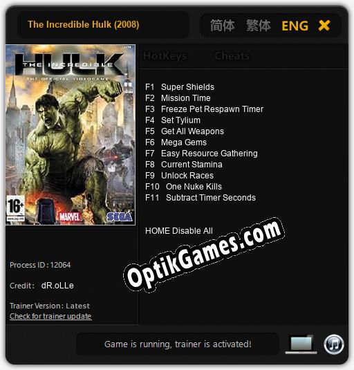 The Incredible Hulk (2008): TRAINER AND CHEATS (V1.0.29)