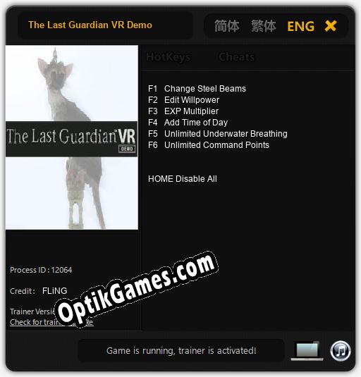 The Last Guardian VR Demo: Cheats, Trainer +6 [FLiNG]