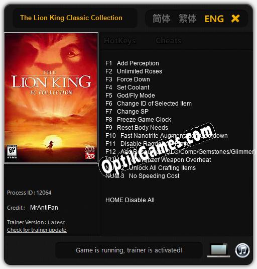 The Lion King Classic Collection: Cheats, Trainer +15 [MrAntiFan]