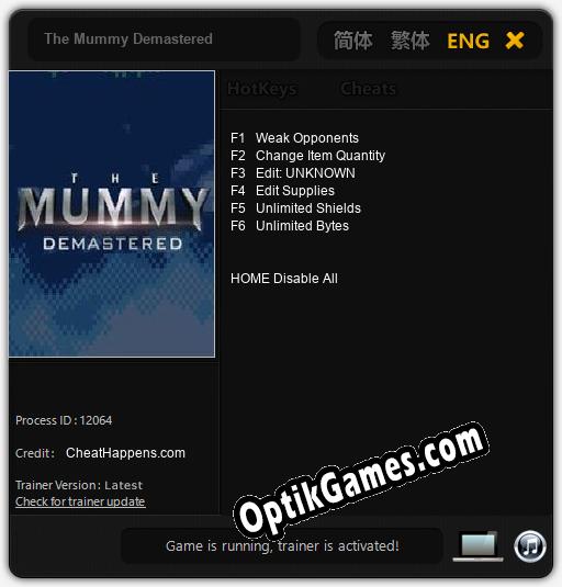 The Mummy Demastered: TRAINER AND CHEATS (V1.0.59)