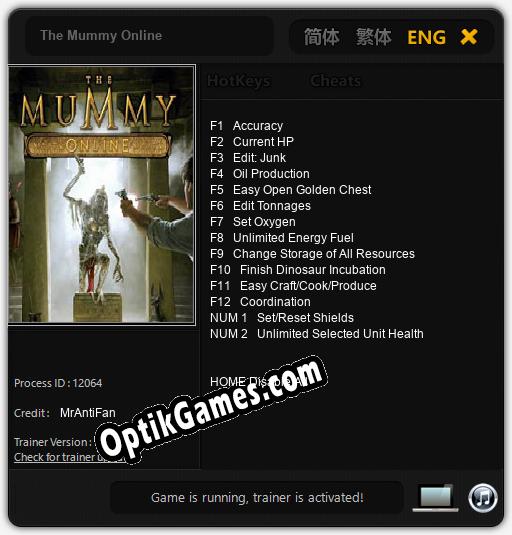 The Mummy Online: Trainer +14 [v1.1]