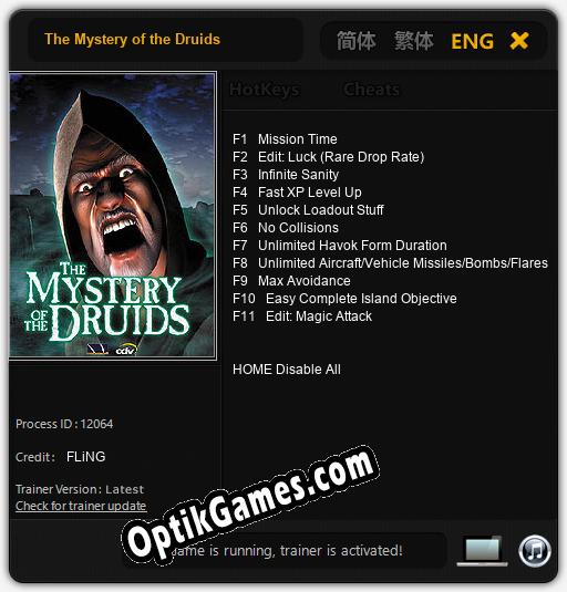 The Mystery of the Druids: Trainer +11 [v1.3]