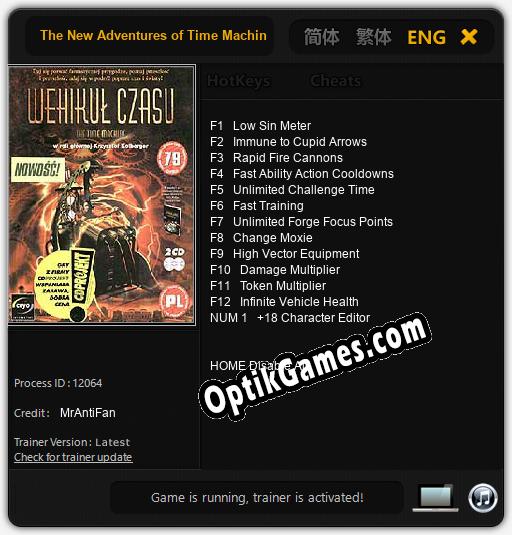 The New Adventures of Time Machine: Cheats, Trainer +13 [MrAntiFan]