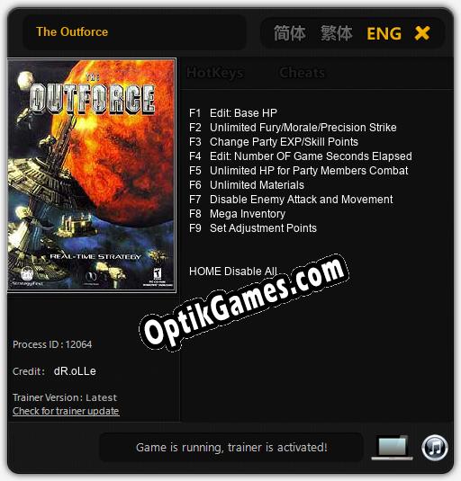 The Outforce: TRAINER AND CHEATS (V1.0.44)