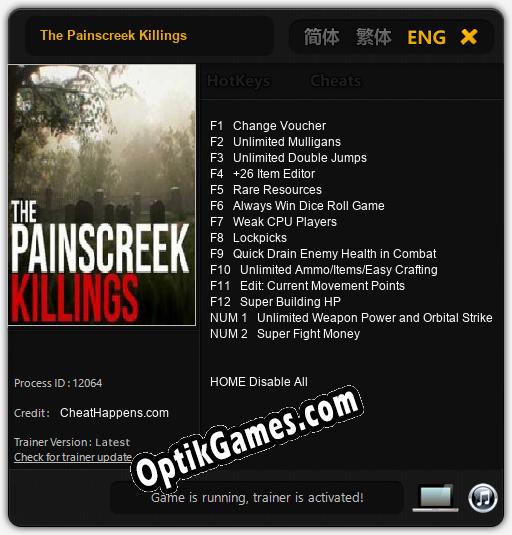 The Painscreek Killings: TRAINER AND CHEATS (V1.0.69)