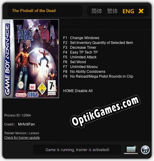 The Pinball of the Dead: TRAINER AND CHEATS (V1.0.50)