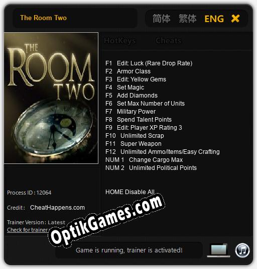 The Room Two: Cheats, Trainer +14 [CheatHappens.com]