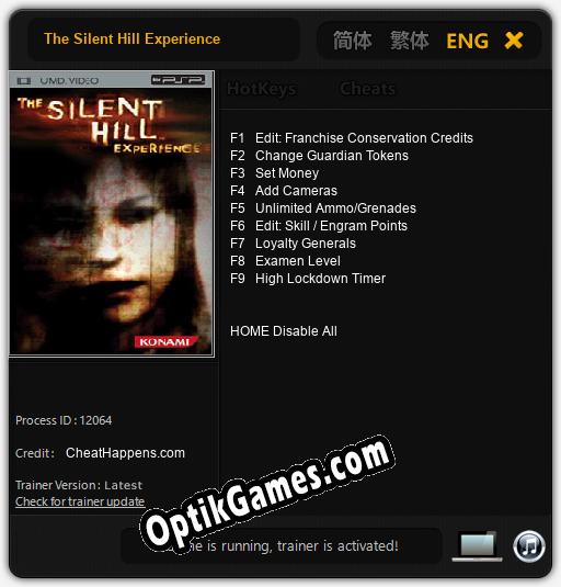 The Silent Hill Experience: Cheats, Trainer +9 [CheatHappens.com]