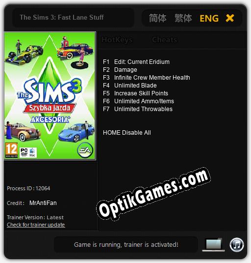 The Sims 3: Fast Lane Stuff: Cheats, Trainer +7 [MrAntiFan]