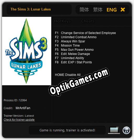 The Sims 3: Lunar Lakes: TRAINER AND CHEATS (V1.0.85)