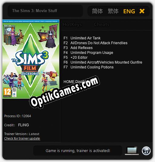 Trainer for The Sims 3: Movie Stuff [v1.0.3]