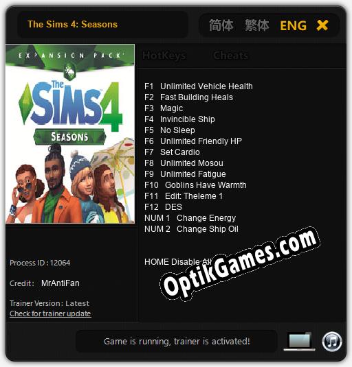 The Sims 4: Seasons: Cheats, Trainer +14 [MrAntiFan]