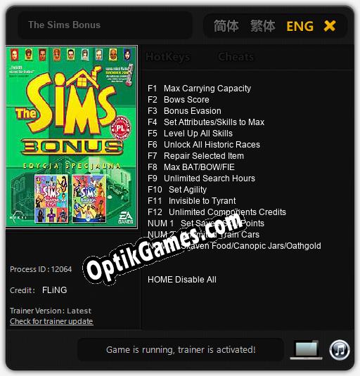 The Sims Bonus: Cheats, Trainer +15 [FLiNG]