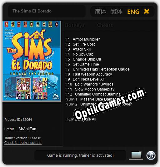 The Sims El Dorado: Cheats, Trainer +14 [MrAntiFan]