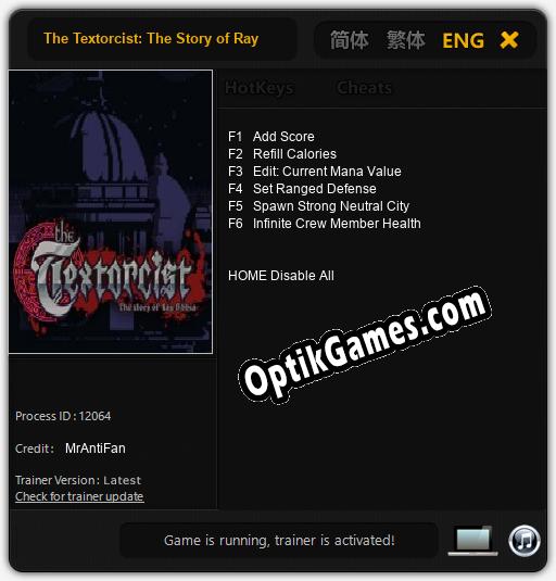 The Textorcist: The Story of Ray Bibbia: Cheats, Trainer +6 [MrAntiFan]