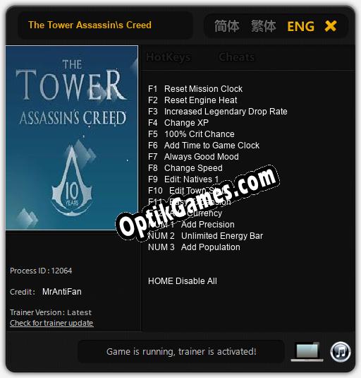 The Tower Assassins Creed: Cheats, Trainer +15 [MrAntiFan]