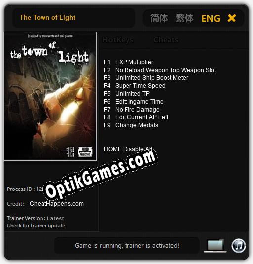The Town of Light: Cheats, Trainer +9 [CheatHappens.com]