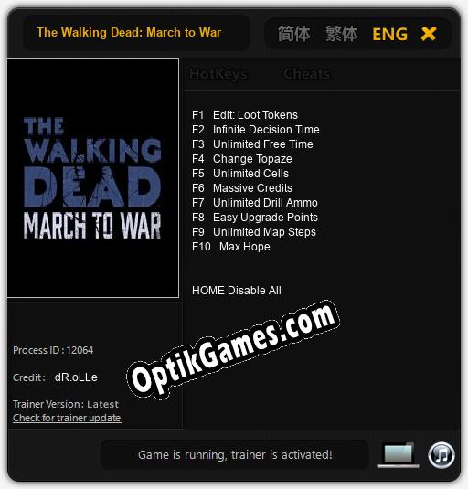 The Walking Dead: March to War: Trainer +10 [v1.8]