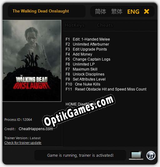 The Walking Dead Onslaught: Trainer +11 [v1.7]